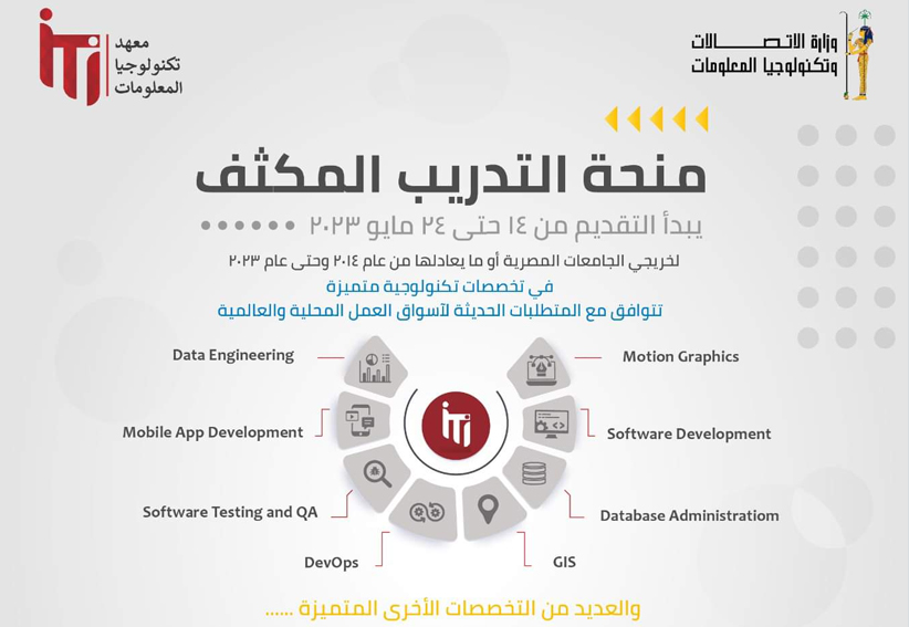 منحة التدريب المكثف - معهد تكنولوجيا المعلومات (ITI) - وزارة الإتصالات وتكنولوجيا المعلومات