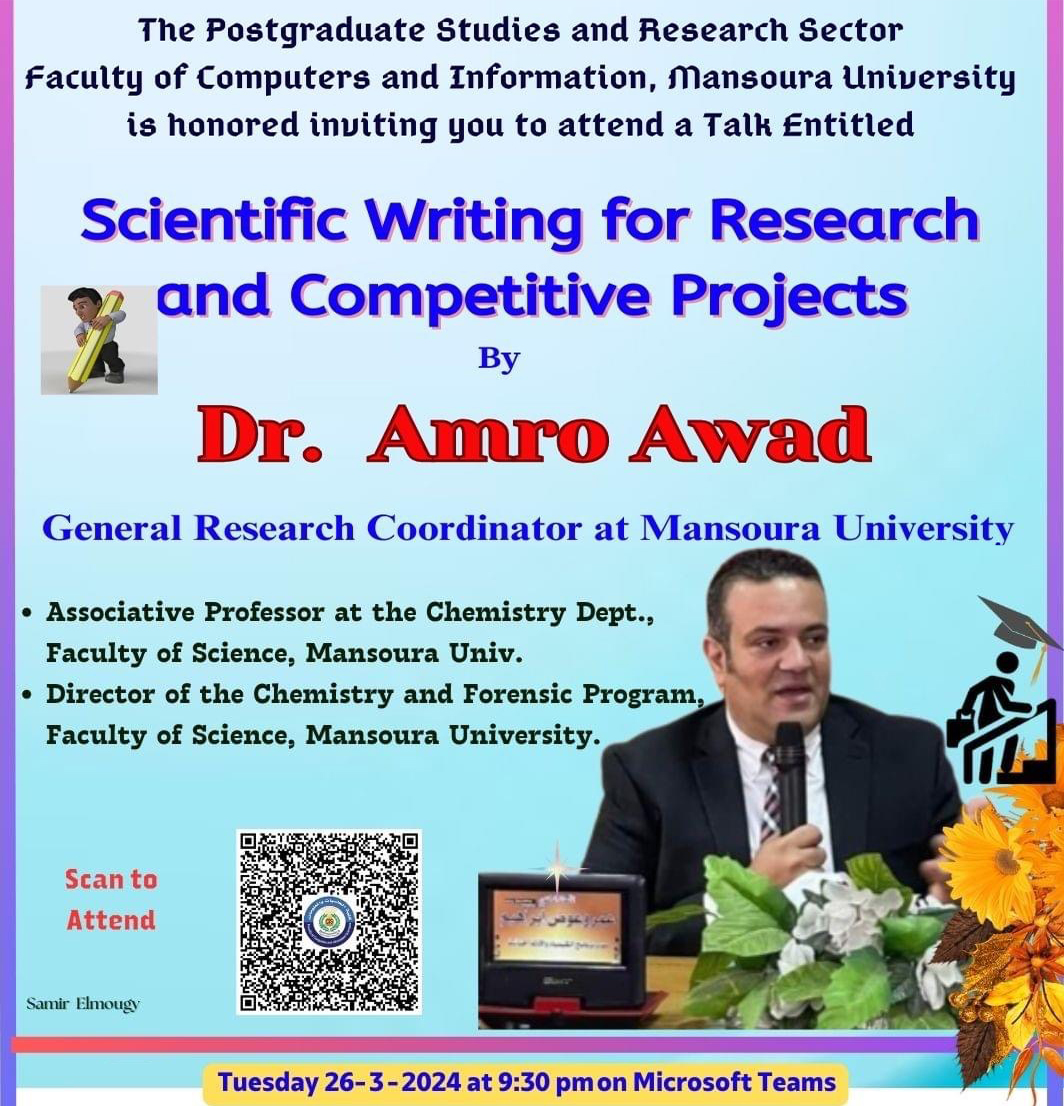  Talk Entitled : Scientific writing for research and Competitive projects 